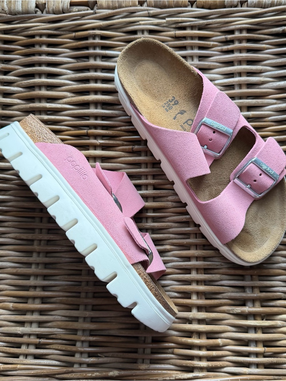 Birkenstock Papillio Arizona Chunky Platform Sandals Size 8 39 Pink